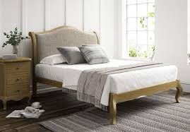 Lyon Kingsman Ivory Upholstered Oak Bed