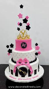 Girl 21st Birthday Cake Tutorial How To Decorate Decorated Treats gambar png
