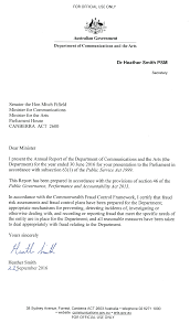 Letter Of Transmittal Department Of Communications And The