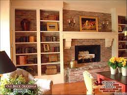 Bookshelves To Cover Brick Fireplace