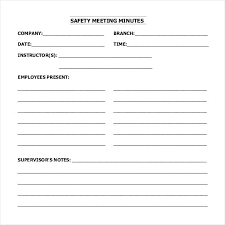 Safety Meeting Minutes Template Free Committee Agenda Jaxos Co