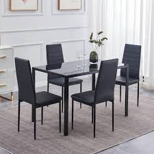 Faux Leather Dining Chairs Set