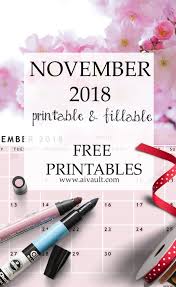 november 2018 calendar printable art
