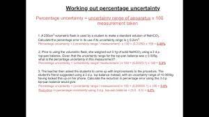 percene uncertainty in chemistry