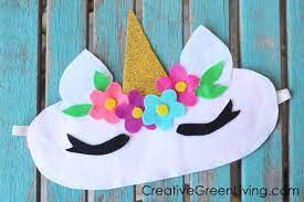 Secure the horn shape with a bit of hot glue. How To Make A Diy Unicorn Sleep Mask With Free Downloadable Pattern With No Sew Option Creative Green Living