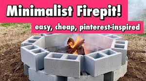 minimalist firepit cinder blocks made