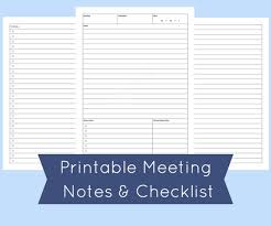 Meeting Agenda Template Printable Meeting Notes Meeting Etsy
