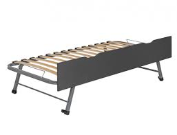 Le lit escamotable est constitué d'une structure métallique qui peut accueillir un adulte de poids maximal de 100 kilos. Tiroir Lit Gigogne Enfant 90x200 Anthracite Lit Escamotable