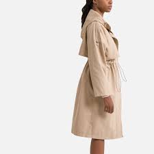 Ted Cotton Trench Coat With Hood Brown