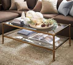 Glass Wood And Metal Coffee Tables