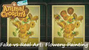 fake vs real art flowery painting