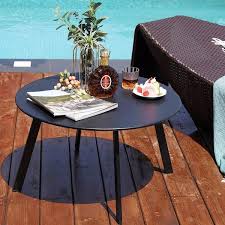 Round Steel Patio Outdoor End Table