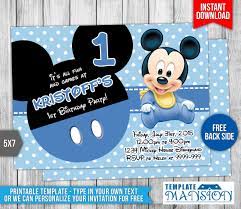 Baby Mickey Mouse Birthday Invitation by templatemansion on DeviantArt