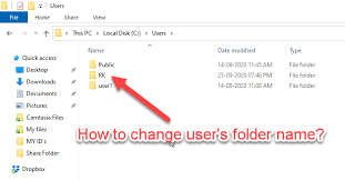 rename user folder name in windows 10