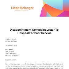disappointment complaint letter to