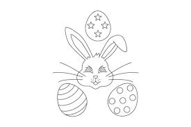 easter bunny coloring page svg cut file