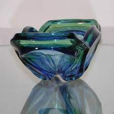 Green And Blue Murano Glass Bowl For