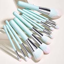 12 piece vegan plush cosmetic brush set