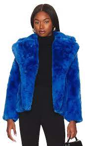 Apparis Milly Faux Fur Jacket In Azure