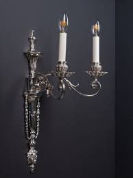 Silver Plate Double Armed Candle Sconce