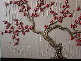 tree painting sculpted wood textured 3d