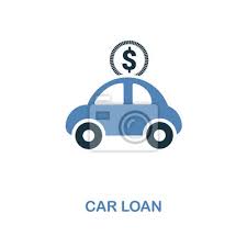 Car Loan Icon In Two Colors Design