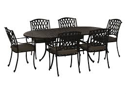 Black Cast Aluminium 6 Seat Oval Dining Set