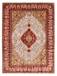 hand knotted silk cream rug