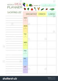 Template Family Meal Planning Template Weekly Menu Planner Schedule