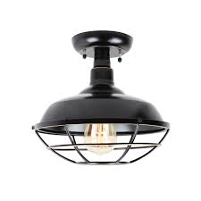 Unbranded Small 1 Light Imperial Black Outdoor Ceiling Light Semi Flush Mount El809sfib The Home Depot