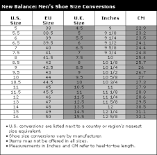 New Balance Size Chart Men Www Bedowntowndaytona Com