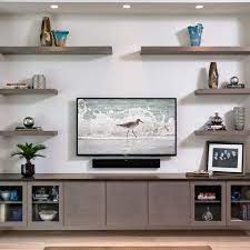 Floating Shelves Around Tv Contemporary
