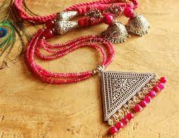 statement pink jewelry set pendant
