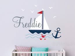 Boy Name Wall Decal Sailboat With