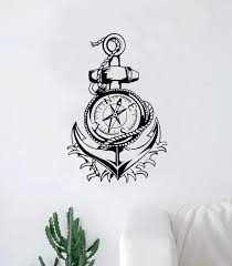 Anchor Compass Wall Decal Art Sticker