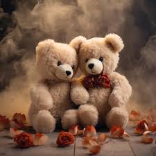 couple of teddy bears love