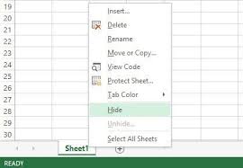 how to hide sheets cells columns and