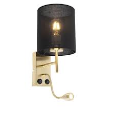 Art Deco Wall Lamp Gold With Cotton