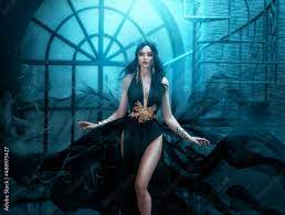fairy woman elf queen in black fantasy