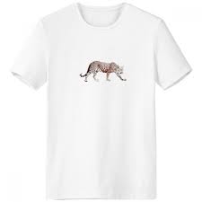 Amazon Com Cheetah Brown Animal Crew Neck White T Shirt
