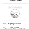 Montana state flag with colored hand drawn lines in vector format. 1
