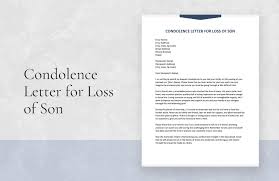 condolence letter for loss of son in