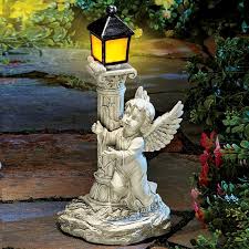 Cherub Garden Statue With Solar Lantern