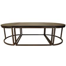 Noir Oval Stone Metal Coffee Table