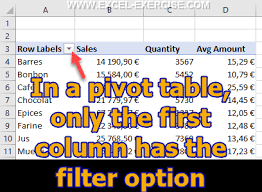 pivot table columns
