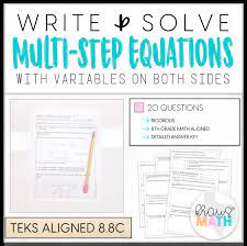 Write Solve Multi Step Equations