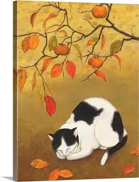 Autumn Cat Wall Art Canvas Prints