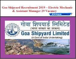 Goa Shipyard Recruitment 2019 29 Electric Mechanic And