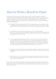how to write a reaction paper