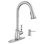 Fieldstone Single-Handle Pull-Down Sprayer Kitchen Faucet with Reflex and Power Clean in Spot Resist Stainless 87808SRS Moen